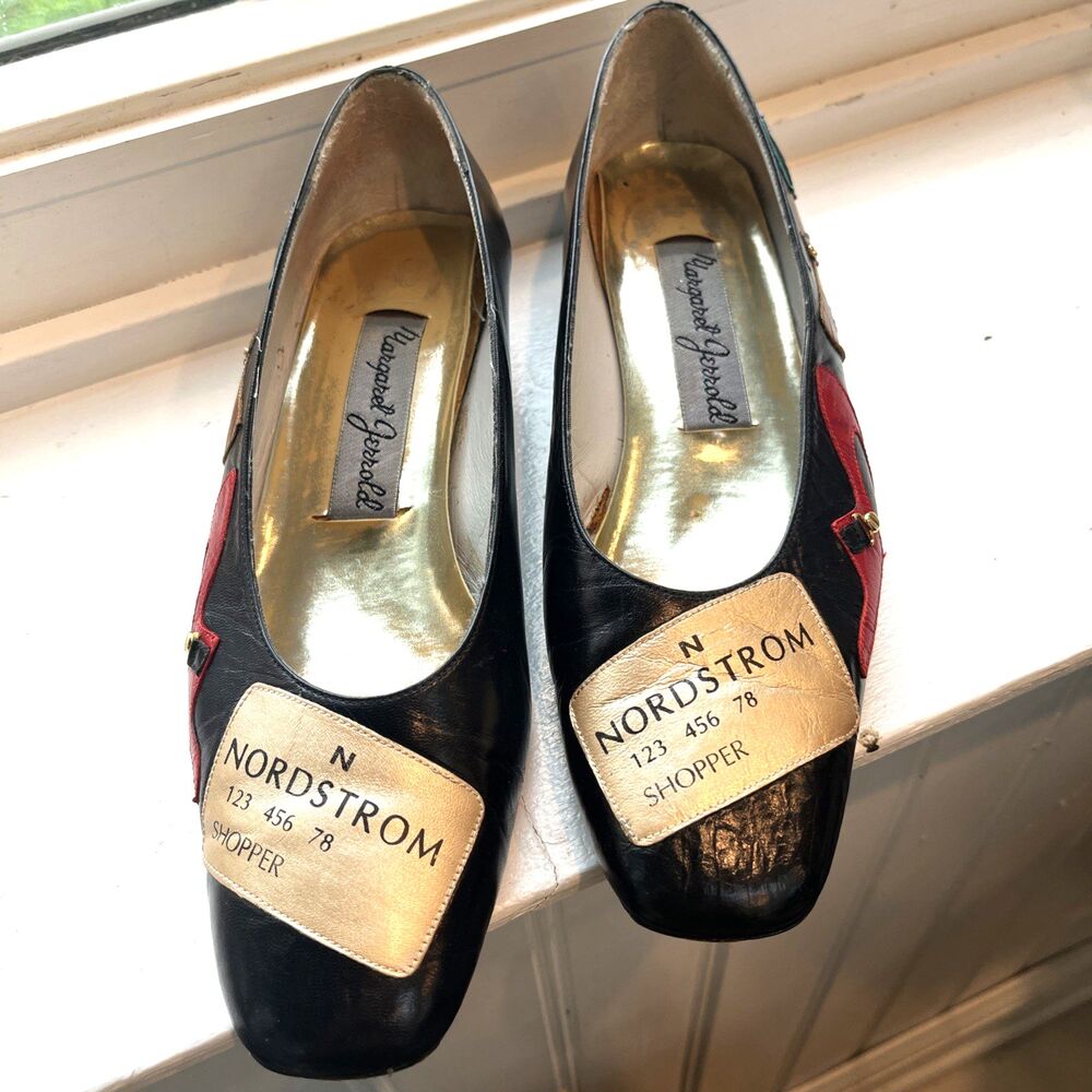 Rare Vintage Sz 8 Margaret Jerrold Leather Novelty Heels 80's Nordstrom Shopping